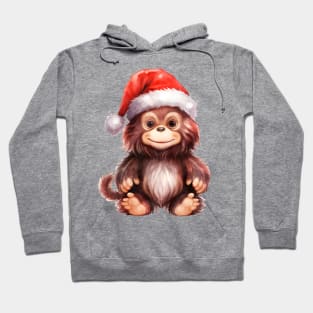 Orangutan in Santa Hat Hoodie